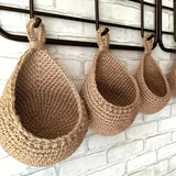 Bohemian Handwoven Hanging Baskets Multipurpose Wall Mounted Storage and Decorative Mesh Shelf Baskets for Hanging Small Items