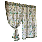 American curtains short curtain semi-blackout cotton linen pastoral bay window kitchen curtains for bedroom занавески