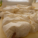 New Type A Aerobic Double Yarn Quilt Cover Knitted Cotton Printed Four-piece Duvet Set Skin Friendly Breathable Bedding