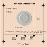 French Relief Dessert Plate Ins Retro Breakfast Bread Plates Household Versatile Dining Disc Milk Tea Colored Ceramic Tableware