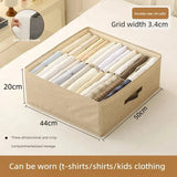 Household Clothes Storage Box Double Row Grid Fabric Storage Box Foldable Drawer Style Wardrobe Portable Storage Layered Storage
