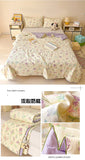 Washed Cotton Printed Summer Quilt Air Conditioner Thin Quilt Machine Washable Lightweight Single Double Bedding Soft Breathable
