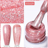 10ml Gold Glitter Gel Nail Polish Crystal Semi Permanent Soak Off UV Gel Varnish Nail Art Manicure Base Top Coat