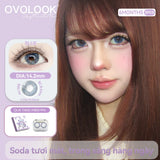 2pcs Ice Blue Colored Contact Lenses Natural Brown Prescription Lenses Big Eyes Soft Cosmetic Contacts for Daily Wear