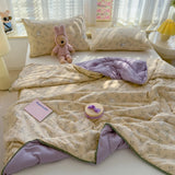 A-Class Summer Quilt Double Layer Non-Cotton Soft Air Conditioning Cooling Quilt Student Dormi Single Double Person Thin Quilt