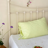 Pure Cotton Pillowcases  Knot Tied Set of Two  Color Versatile Ins Girl's Heart Cotton Fabric Rectangular Shape
