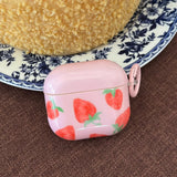 Korea Cute Pink Strawberry Pattern Silicone Earphone Case for AirPods Pro 2 AirPods 4 AirPods 1 2 3 Soft Protection Cover Coque