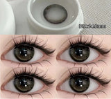 2pcs Color Contact Lenses Black Large Diameter 14.5mm Myopia Diopter -0.00to-8.00 Beauty Pupil High Quality Natural Lens