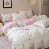 New class A knitted cotton, Tianzhu cotton double-layer yarn four-piece set, simple and skin-friendly, student dormitory