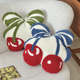 1pcs Beautiful Cherry Ring Velvet Pillow Comfortable and Soft Bedroom Office Cushion Living Room Sofa Multi-purpose Cushion