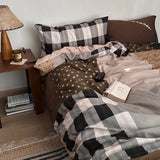 Parisian Mixed Sle 4-Piece Bedding Set Vintage Pure Cotton Combed Cotton Bedding Kit Bed Canopy Design Skin-Friendly
