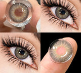 2pcs Colored Lenses For Eyes HAWAII Series Natural Beautiful Cosmetic Contact Lenses Yearly Use Myopia Beautiful Pupil