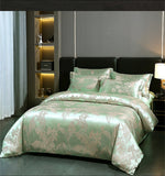 Luxury Satin Jacquard Duvet Cover Set Nordic Double Bed Quilt Cover Bedding Set Adlut Pillowcases Sheet Queen King Home Textiles