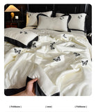White Butterfly Quilts Air Conditioning Blanket Summer Quilt Silky High Quality Skin-Friendly Bedding with Embroidery 200*230cm