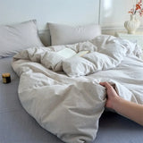 100% Cotton Stripe 3-Piece Duvet Cover Set (1 Duvet Cover + 2 Pillowcases),Yarn-Dyed,Soft Bedding Set, Multiple Sizes
