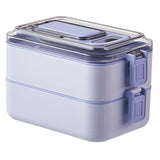 Stainless Steel Two Layer Lunch Box,Portable Bento Box with Cutlery, Large Capacity Food Container, Lunch Box for Women
