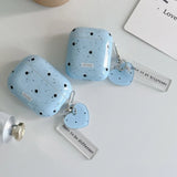 For Apple AirPods 4 3 2 Pro 2 Pro3 Earphone Case Silicone Splashed Ink Blue Black Polka Dots Pendant Protective Headphone Cover