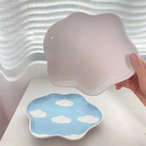 Cloud Ceramic Plate Fruit Dessert Breakfast Plate Home Korean Version Small Fresh Cloud Hand Painted Cute Girl Heart Gift