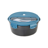 Student Bento Box with Cutlery Portable Round Lunch Box Microwaveable Snack Box Large Capacity Food Storage Container