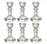 6pc Crystal Candle Holders Centerpiece for Table Dinning Party Wedding Decorations Glass Taper Candlestick Holders Set Bulk