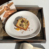 Ins Style Triangular Plates High-end Ceramic Cake Dessert Tray Exquisite Household Breakfast Plate Simple Splashed Ink Tableware