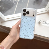Luxury Polka Dot Candy Color Case for iPhone 17 16 15 Pro Max 14 Wave Point Camera Film Protector Soft TPU Shockproof Cover