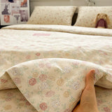 Thiened Pure Cotton Blue Wind Bell Bedding Set Ins Small Flower Tee Piece Bedding Set Quilt Cover Single Bedding Set