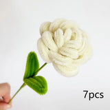 7Pcs artificial roses Valentine’s Day Gifts for and Wife Girlfriend Chenille Handmade Stems Twist Sticks DIY Fake Flowers
