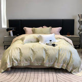 Luxury 1000TC Lyocell Cotton Jacquard Soft Silky Bedding Set Queen King Size Duvet Cover Bed Sheet/Fitted Sheet Pillowcases 4Pcs