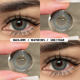 1 Pair Big Eyes Black Lenses Natural Gray Lenses Color Contact Lenses Eyes with Green Beautiful Pupils Lenses Yearly