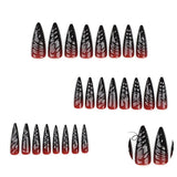 24pcs Halloween 3D Three Dimensional False Nails Blending Nail Art Press On Nails For Women and Girls Nail Art Salon