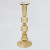 Nordic Transparent Glass Candlestick 3 Heads Candlesticks Taper Candle Holders Romantic Wedding Home Coffee Table Decor