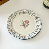 French Printed Ceramic Plate Vintage Household Serving Plates High-end Western Style Pasta Disc Exquisite Patchwork Tableware