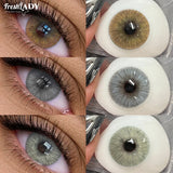 1 Pair Colored Contact Lenses Natural Brown Pupils Eyes Contact lenses Gray Soft Contacts 14.50mm