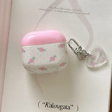 Pink Purple Blue Rose Flower Soft Headphone Protection Cover Case For Apple AirPods 1 2 3 4 Pro 2 Cases Coque Cute Love Pendant
