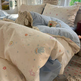 Simple Bedding Set Korean Style Soft Bed Sheet Set Queen King Size Duvet Cover Set No Filling With Pillowcase Bedroom Decor