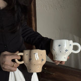 Original handmade blue rose cup ceramic high-value mug
