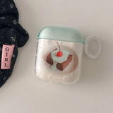 korea cute cake pattern transparent white polka dots earphone case for airpods 1 2 3 4 pro 2 wireless headphone cover