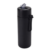 Stainless Steel Thermos Mug, Large Capacity, Portable Silicone Handle with Straw, American Large Capacity, WATER BOTTLE, 650ml