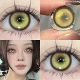 1 Pair 14.5mm Popular Colorful Contact Lenses With Prescription Myopia Lenses Cosplay Halloween Big Eye Fast Ship  Korean
