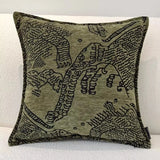 Soft Chenille Cushion Cover Scenic Pillow Case Chinese Traditional Style Home Sofa Decor Back Support Pillowcase Decorations
