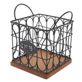 Large Capacity Coffee Pod Holder Wooden Base Countertop Design Coffee Capsule Storage Basket Metal Wire Mesh Space Saving