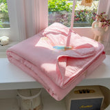 Embroidery Quilt Fluffy Soft Comfort Washed Cotton Embroidery Thin Quilt Machine Washable Blanket Dormitory Single Summer Quilt