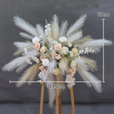 Pampas Grass Rose Table Centerpiece Ball,  Wedding Floral Arrangement，Road Lead, Event Stage, Floor Flower Ball, Window Display