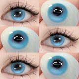 1 Pair New Myopia Lenses Colored Contact Lenses for Eyes With Degrees Prescription Blue Pupil Beauty Makeup Eye Lenses