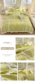 Korean Princess Style Bowknot Bedding Sets Lace Duvet Cover Fitted Sheet For Girl Woman Bedroom Decor Bed Linens Home Textiles