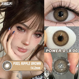 1pair Myopia Colored Contact Lenses For Eyes with Degree Fashion Natural Brown Lens Green Beauty Pupil High Quality Lens