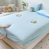Solid Color Bed Hats Made of Puffon Yarn for Spring/Summer 2025 Skin-friendly Breathable Mattress Cover with Elastic Bedspread