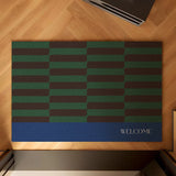 Colorful Striped Wire Loop Mat Easy-Clean Stain-Resistant Rug for Patio Balcony Laundry Room