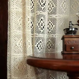 Cotton Hollow design Curtains Road Pocket Shade Curtain Tassel for Kitchen Bedroom Living Room Bay Window Cabinet Curtain